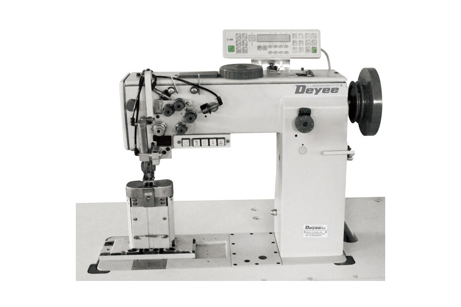 Twin-needle Post-bed Heavy Duty Compound Feed Lockstitch Sewing Machine With Auto Thread Trimmer